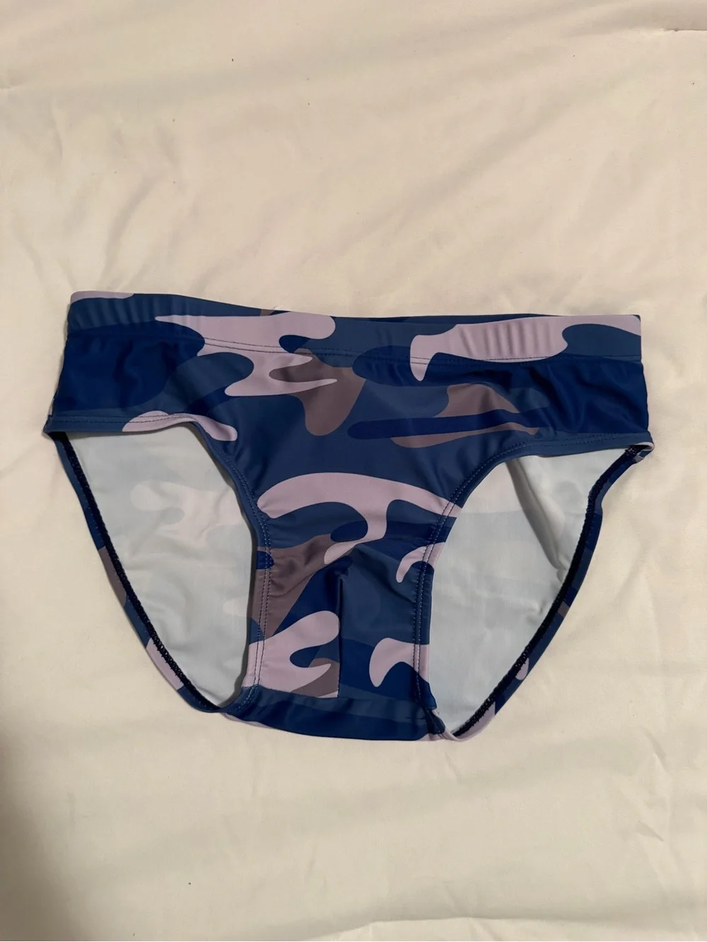 Men's 30-34” Blue & Purple Camouflage Speedo Swim Briefs